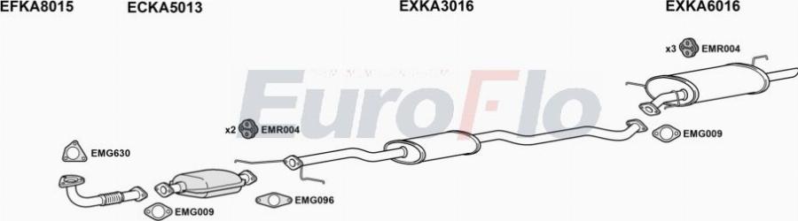 EuroFlo KACAR18 6001A00 - Система випуску ОГ autocars.com.ua