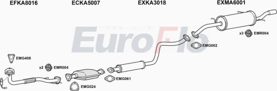 EuroFlo KACLA18 2001A00 - Система випуску ОГ autocars.com.ua