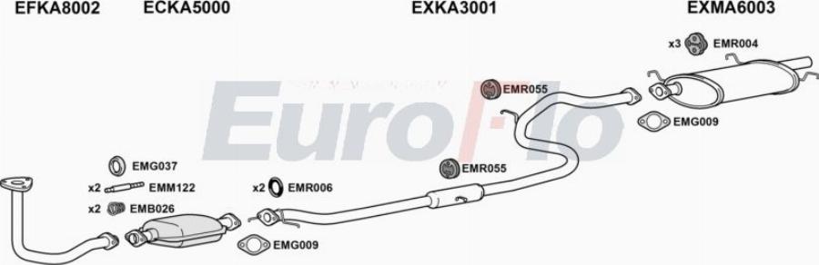 EuroFlo KAPRI13 7001A00 - Система випуску ОГ autocars.com.ua