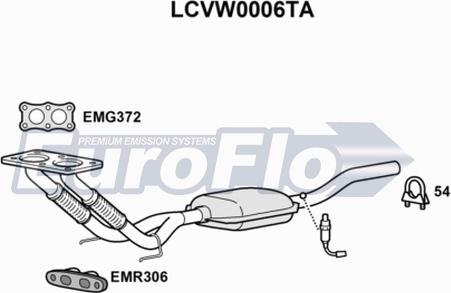 EuroFlo LCVW0006TA - Каталізатор autocars.com.ua