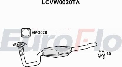 EuroFlo LCVW0020TA - Каталізатор autocars.com.ua