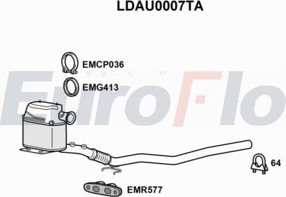 EuroFlo LDAU0007TA - Сажевый / частичный фильтр, система выхлопа ОГ autodnr.net