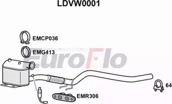 EuroFlo LDVW0001 - сажі / частковий фільтр, система вихлопу ОГ autocars.com.ua