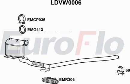 EuroFlo LDVW0006 - сажі / частковий фільтр, система вихлопу ОГ autocars.com.ua