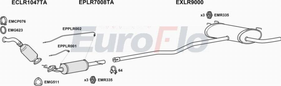 EuroFlo LRFRE22D 3001 - Система випуску ОГ autocars.com.ua