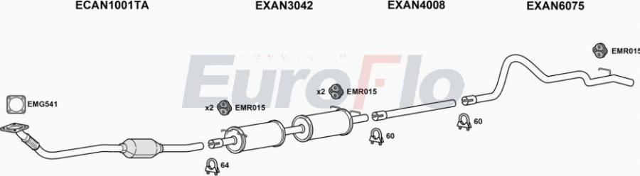 EuroFlo LVCON24D 7008A00 - Система випуску ОГ autocars.com.ua