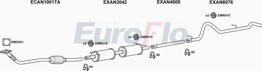 EuroFlo LVCON24D 9004A00 - Система випуску ОГ autocars.com.ua