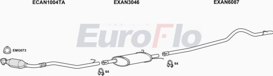 EuroFlo LVMAXU25D 9001B - Система випуску ОГ autocars.com.ua