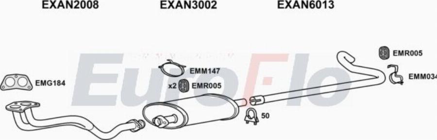 EuroFlo LVSHE20 7022A00 - Система випуску ОГ autocars.com.ua