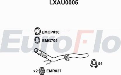 EuroFlo LXAU0005 - Труба вихлопного газу autocars.com.ua