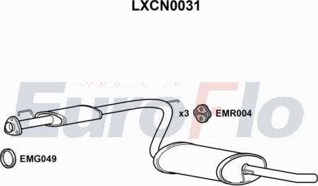 EuroFlo LXCN0031 - Глушник вихлопних газів кінцевий autocars.com.ua