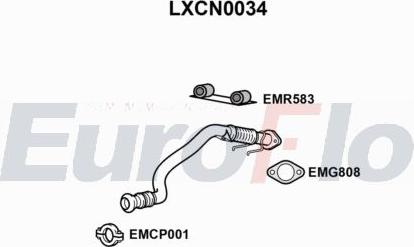 EuroFlo LXCN0034 - Вкладиш глушника, глушник вихлопних газів кінцевий autocars.com.ua