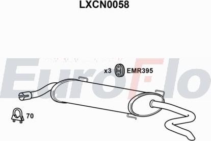 EuroFlo LXCN0058 - Вкладиш глушника, глушник вихлопних газів кінцевий autocars.com.ua