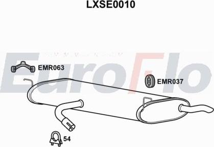 EuroFlo LXSE0010 - Вкладиш глушника, глушник вихлопних газів кінцевий autocars.com.ua