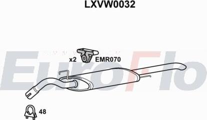 EuroFlo LXVW0032 - Глушник вихлопних газів кінцевий autocars.com.ua