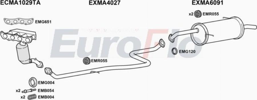 EuroFlo MA213 1001A00 - Система випуску ОГ autocars.com.ua