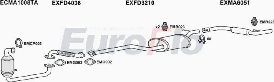 EuroFlo MA316D 1004A00 - Система випуску ОГ autocars.com.ua