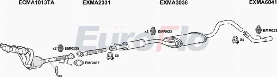 EuroFlo MA320 1001A00 - Система випуску ОГ autocars.com.ua