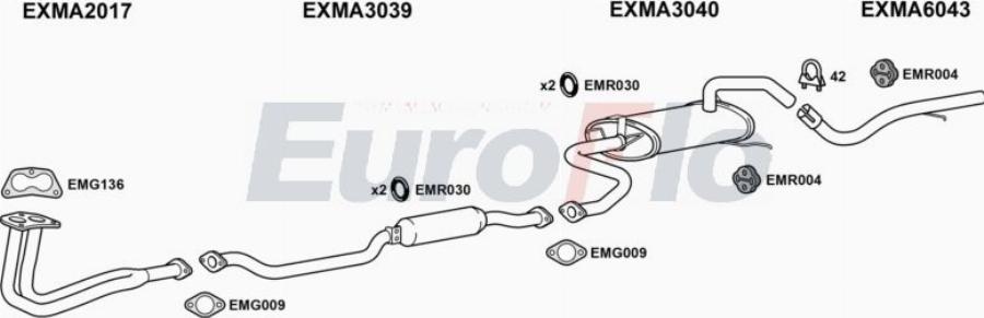 EuroFlo MA32315 1004A00 - Система випуску ОГ autocars.com.ua