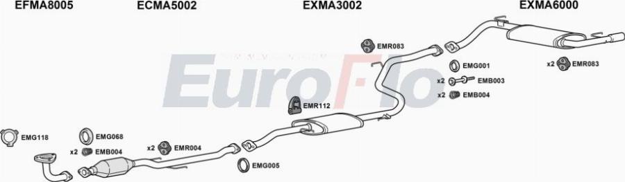 EuroFlo MA32315 1015A00 - Система випуску ОГ autocars.com.ua