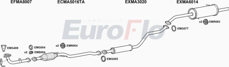 EuroFlo MA32315 1018B - Система випуску ОГ autocars.com.ua