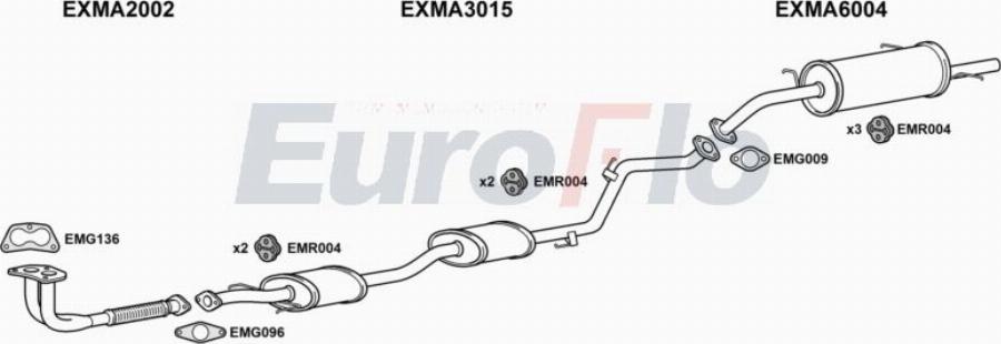 EuroFlo MA32316 1015A00 - Система випуску ОГ autocars.com.ua