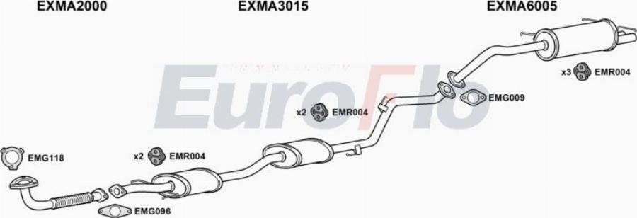 EuroFlo MA32318 1001A00 - Система випуску ОГ autocars.com.ua