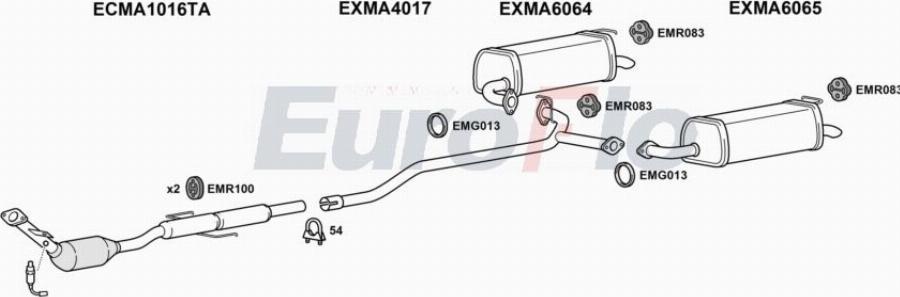 EuroFlo MA620 1004A00 - Система випуску ОГ autocars.com.ua