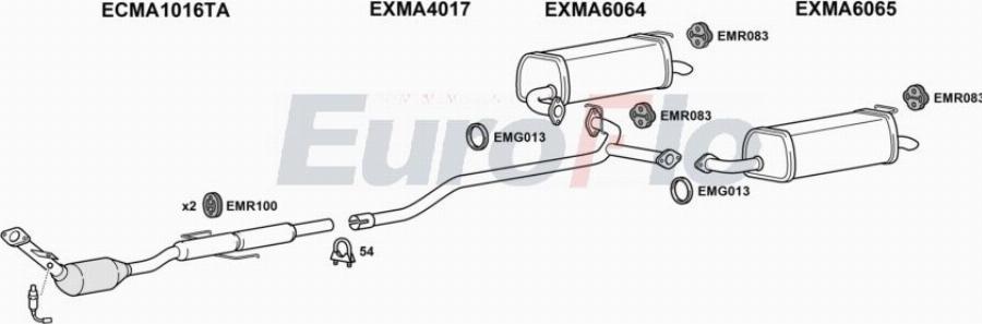 EuroFlo MA620 2004A00 - Система випуску ОГ autocars.com.ua