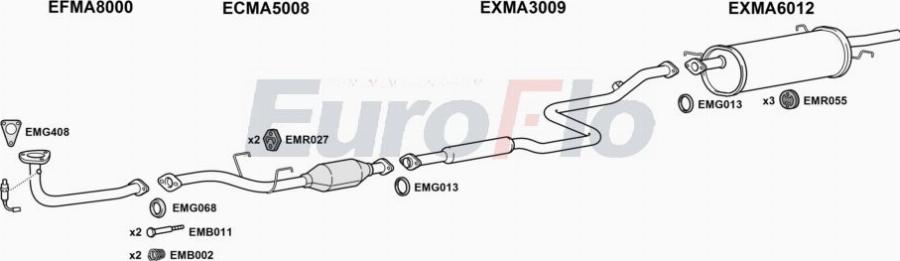 EuroFlo MA62618 1015A00 - Система випуску ОГ autocars.com.ua