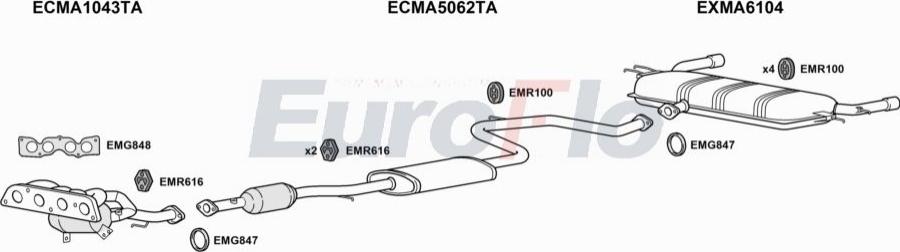 EuroFlo MACX320 1001 - Система випуску ОГ autocars.com.ua