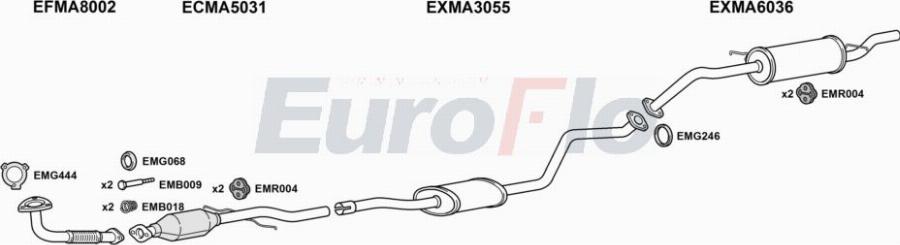 EuroFlo MADEM13 1004A00 - Система випуску ОГ autocars.com.ua