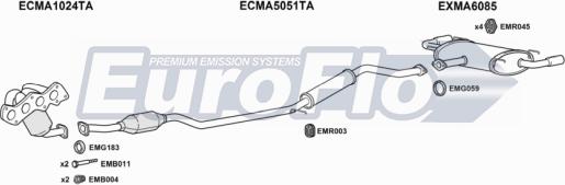 EuroFlo MAMX520 5001B - Система випуску ОГ autocars.com.ua