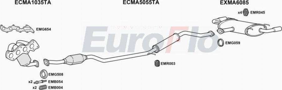 EuroFlo MAMX520 5001C - Система випуску ОГ autocars.com.ua