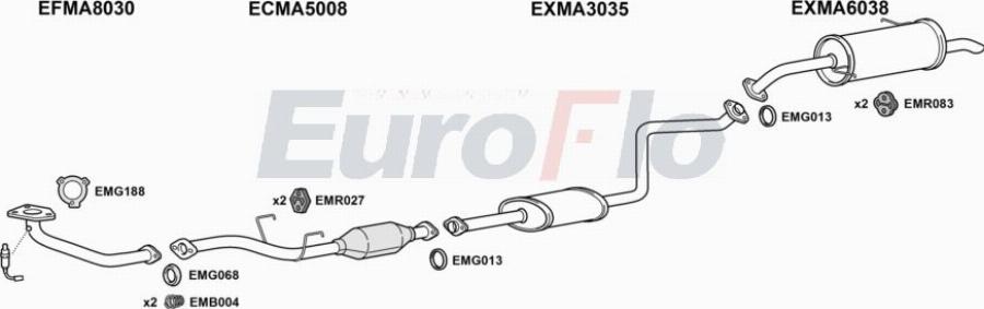 EuroFlo MAPRE18 6001A00 - Система випуску ОГ autocars.com.ua