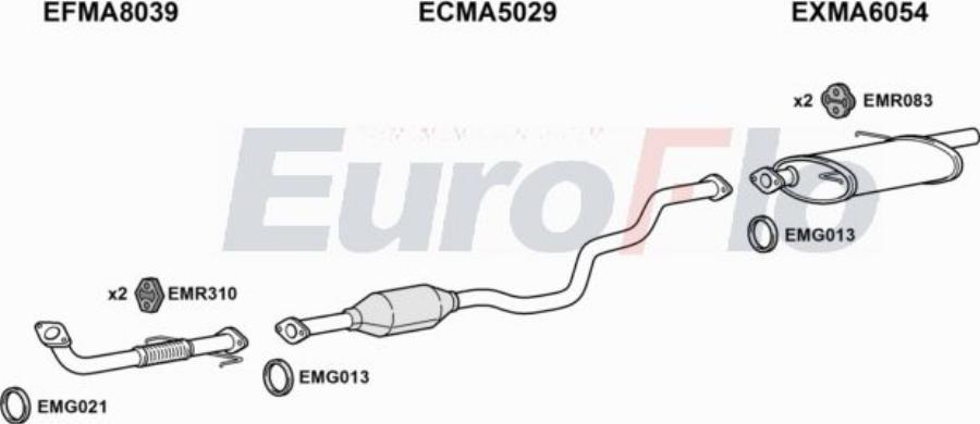 EuroFlo MAPRE20D 6001A00 - Система випуску ОГ autocars.com.ua