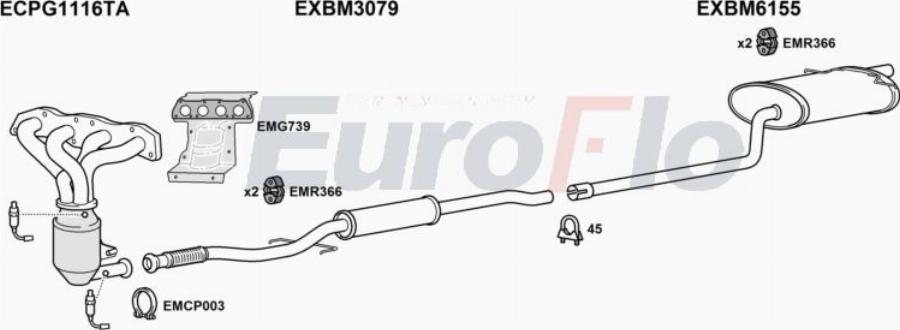 EuroFlo MIHAT14 1004 - Система випуску ОГ autocars.com.ua