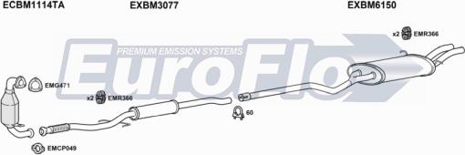 EuroFlo MIHAT16 1044 - Система випуску ОГ autocars.com.ua