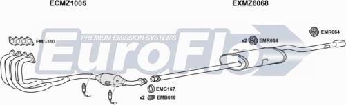 EuroFlo MZA1414 1001B - Система випуску ОГ autocars.com.ua