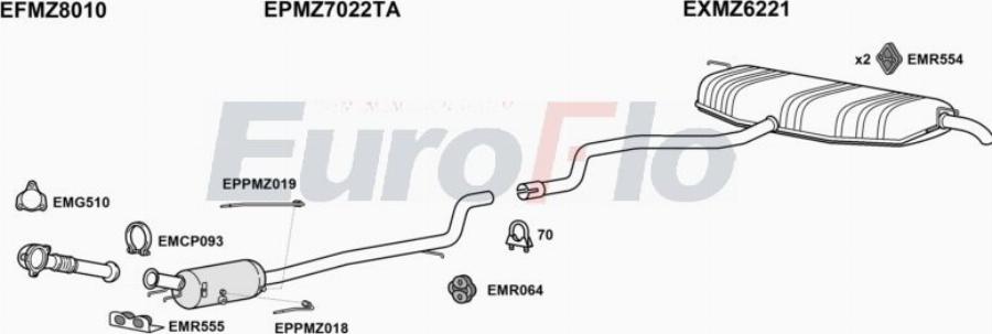 EuroFlo MZB2018D 6001A00 - Система випуску ОГ autocars.com.ua