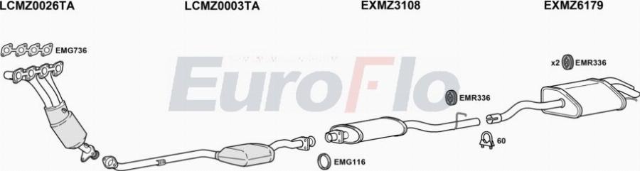 EuroFlo MZC2018 0202LHD - Система випуску ОГ autocars.com.ua