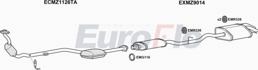 EuroFlo MZC2018 2001A00 - Система випуску ОГ autocars.com.ua