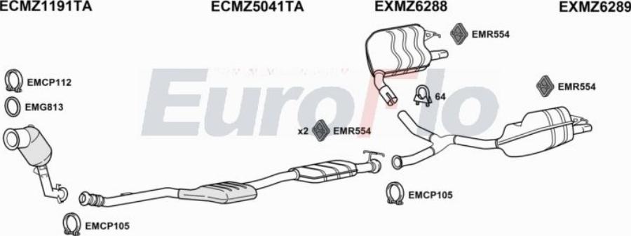 EuroFlo MZC2020 3012D - Система випуску ОГ autocars.com.ua