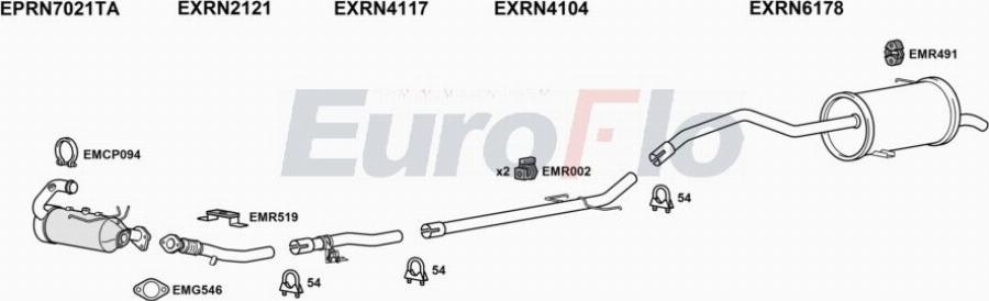 EuroFlo RNKAN15D 7073B - Система випуску ОГ autocars.com.ua