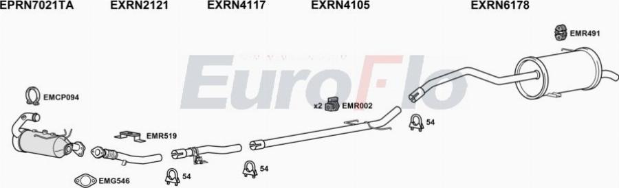 EuroFlo RNKAN15D 7051D - Система випуску ОГ autocars.com.ua