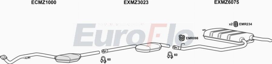 EuroFlo MZE2020 3004A00 - Система випуску ОГ autocars.com.ua