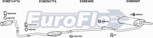 EuroFlo MZE2221D 3001 - Система випуску ОГ autocars.com.ua