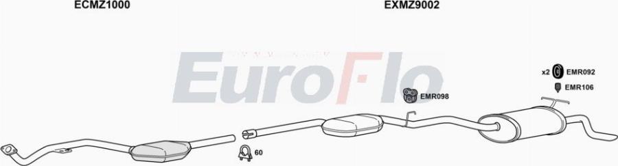 EuroFlo MZE2323 2001A00 - Система випуску ОГ autocars.com.ua