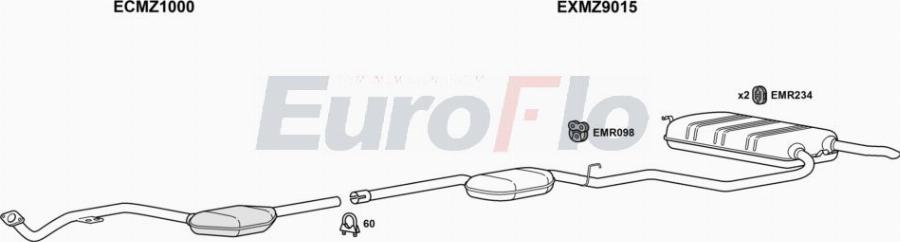 EuroFlo MZE2323 3001A00 - Система випуску ОГ autocars.com.ua
