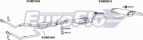 EuroFlo MZE2828 3004A - Система випуску ОГ autocars.com.ua